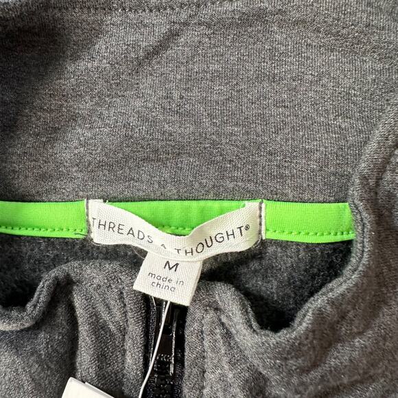 Threads 4 Thought Quarter Zip Pullover Gray Stitch Fix Size Medium Long Sleeve - Picture 5 of 8